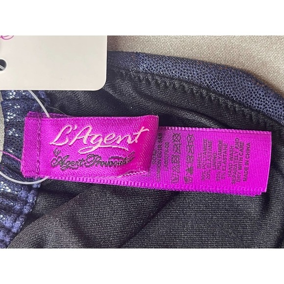 NEW L'Agent by Agent Provocateur Sevilla Triangle Bikini Top Navy Metallic Small - Picture 10 of 10